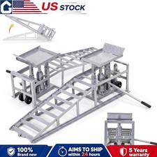 2 Pack Hydraulic Car Low profile Ramps 5 Ton Capacity 9-15 Inch Lift Height picture