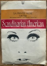 Vintage 60s Scandinavian American Pantee Hose - Crepe - Melon  Deadstock NOS picture