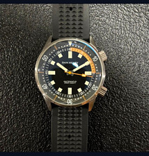 Dan Henry 1970 Automatic Diver Watch 40mm Black Dial Rubber Strap 200m picture