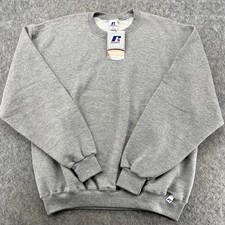 Vintage 90s Russell Athletic Sweatshirt Mens L Gray Blank Pullover Crew Neck NEW picture