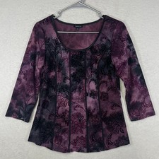 Sami Jo Y2K Medium Whimsigoth 3/4 Sleeve Top Blouse Fairy Witchy Burnout picture