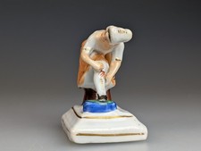 Antique 19th Century Staffordshire Pottery Miniature Figure Risque Lady RARE picture