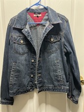 Vintage Tommy Jeans Jacket Mens Small Denim Trucker Button Up 90s Classic picture