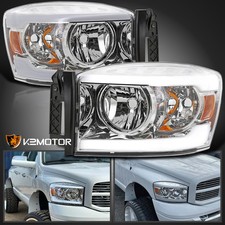 Fits 2006-2008 Dodge Ram 1500 2500 3500 LED Tube Headlights Headlamps Left+Right picture