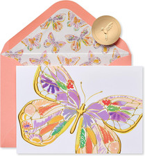 Papyrus Blank Cards with Envelopes, Bold Butterfly (12-Count) picture