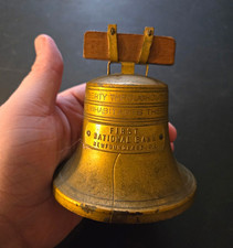 Vintage Liberty Bell Coin Bank  First National Bank Newfoundland PA. No Key picture