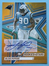JULIUS PEPPERS 2025 Panini Rookie&Stars Gold FOIL Auto 132/199 #94 PANTHERS picture