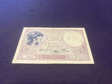 FRANCE Billet 5 FRANCS DN.26=12=1940.DN. L67829 Circulated picture