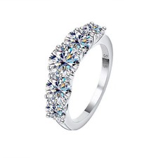 3.6ctw Round Cut VVS1 Moissanite Wedding Ring 925 Sterling Silver Passes Tester picture