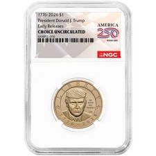 Presale – 2026 $1 President Donald J. Trump Semi. Dollar NGC Choice Unc ER picture