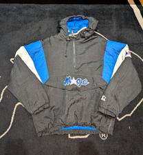Starter Orlando Magic NBA Hooded Pullover Jacket Black Blue White Size XL picture