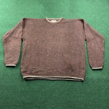Vintage Woolrich Sweater Mens L Brown 90S Virgin Wool Pullover Sweatshirt picture