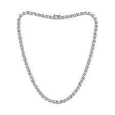 12ctw 4-Prong Lab Grown Diamond Tennis Necklace, 24 inch, 14k White Gold picture