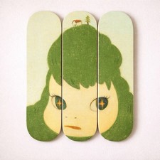 Skateboard Deck Wall Art Set - Girl Portrait Nature Wood Contemporary picture