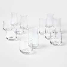 12pc Glass Shoreham Double Old Fashion and Highball Glasses Set - Threshold: picture