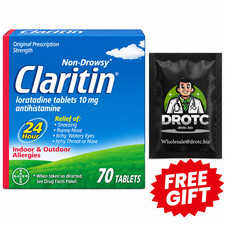 Claritin 24HR Non-Drowsy Loratadine Tablets 10mg 70 Count + Free Wipe EXP 06/27 picture