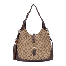 Authentic Gucci New Style Jackie Hobo Bag in Brown GG Canvas with COA picture