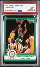 1984 STAR LARRY BIRD #14 LARRY BIRD PSA 7 AUTO 10 Autograph picture