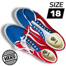 RARE Vans Customs Red White Blue Skate Patriotic USA 1776 Independence Sz 18 picture
