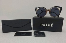 Prive Revaux The Feminist Black Gold Frame Round Cat Eye Sunglasses NEW picture