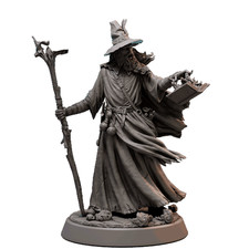Human Wizard – 32mm Resin Miniature | D&D 3D Printed Fantasy Figure picture