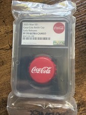 Coca Cola 2025 Niue $1 Bottle Cap Coin, 6g, Silver, PF-70 NGC picture