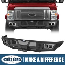 Hooke Road Fit 2008-2026 Ford E-350 Front Bumper Steel w/ Winch Plate & Light picture