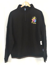 Disneyland 70th Anniversary ¼ Zip Logo Pullover Sweatshirt L Black Large HFT picture