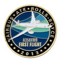 Airbus A350 XWB First Flight 2013 Challenge Coin Token Rolls Royce Aviation picture