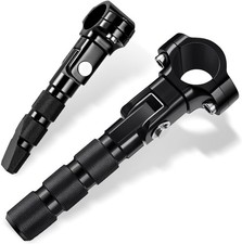 Highway Pegs, P-Clamp CNC Highway Foot pegs Fit For 1.25'' & 1” Crash Bars Black picture