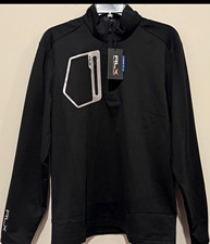RLX Ralph Lauren Men’s Black L 1/4 Zip Mock Neck Golf Pullover Polyester picture