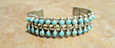 EXQUISITE   OLD 1940's / 50's Navajo Sterling SNAKE EYE Turquoise Bracelet picture