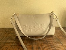 Coach Charley Embossed Horse and Carriage Pebbled Leather Crossbody TAN picture