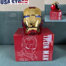 Iron Man Gold MK5 Helmet Electronic Voice Activated Open&Close Mask Autoking picture