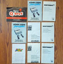 Vintage Video Game Manual Insert Lot Atari 5200 Nintendo 64 SNES Qbert Mario 64 picture