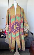 Magnolia Pearl Archie Quiltwork Kimono Open-Front Oversized Long Jacket One Size picture