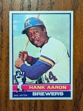 1974 Topps #550 Hank Aaron Milwaukee Brewers HOF / His Last Card picture