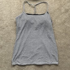 Lululemon Tank Top Womens 10 Power Pose Racerback Yoga Gym Monochromic White picture