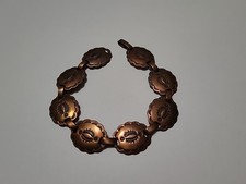 Vintage Native American  Copper Etched Conch Style Bracelet 8