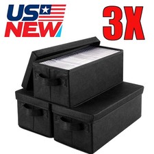 3PCS CD DVD Storage Box Stackable CD Organizer Holds 105Case 14.37 x 6.3 x 5.5in picture