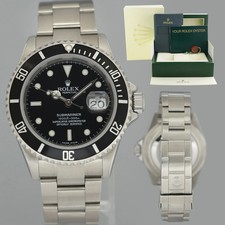 2005 MINT Rolex Submariner Date 16610 Steel Black 40mm Watch Box picture