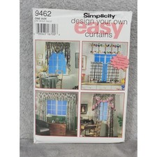 Simplicity 9462 Easy Curtains Window Treatment Sewing Pattern Valance Swag 1995 picture