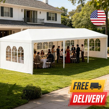 10'x30' Party Tent Wedding Commercial Gazebo Marquee Canopy W/5 Side Wall Awings picture