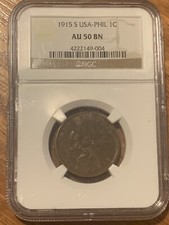US Philippines 1915S 1 Centavo NGC AU-50BN KM163 Key Date picture
