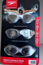 Vintage 1996 3-Pack New Speedo Adult Swim Goggles - Anti Fog picture