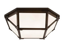 SK4008AZ-WG Morris LED 15.5 inch Antique Zinc Flush Mount in White Glass picture