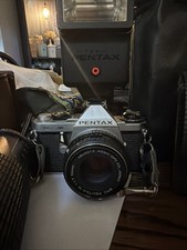 Pentax ME Super 35mm SLR Film Camera With 50mm F/1.7 Lens &Pentax Flash Untested picture