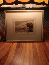 Antique Marine  Watercolor  Crashing Waves picture