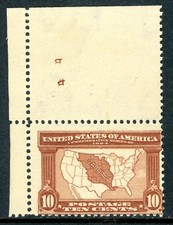 USA 1904 Louisiana Purchase 10¢ Red Brown Marginal Scott 327 Mint C740 picture