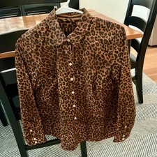 Talbots Women’s Leopard Print Blouse - Petite Medium - New with Tags picture